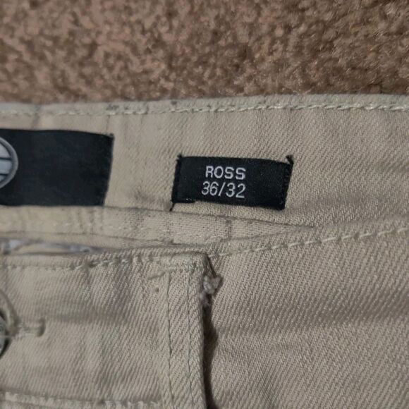 New Jordan Craig Ross Khaki Pants Mens Size 36 x 32 Distressed Beige Jeans - Picture 3 of 7